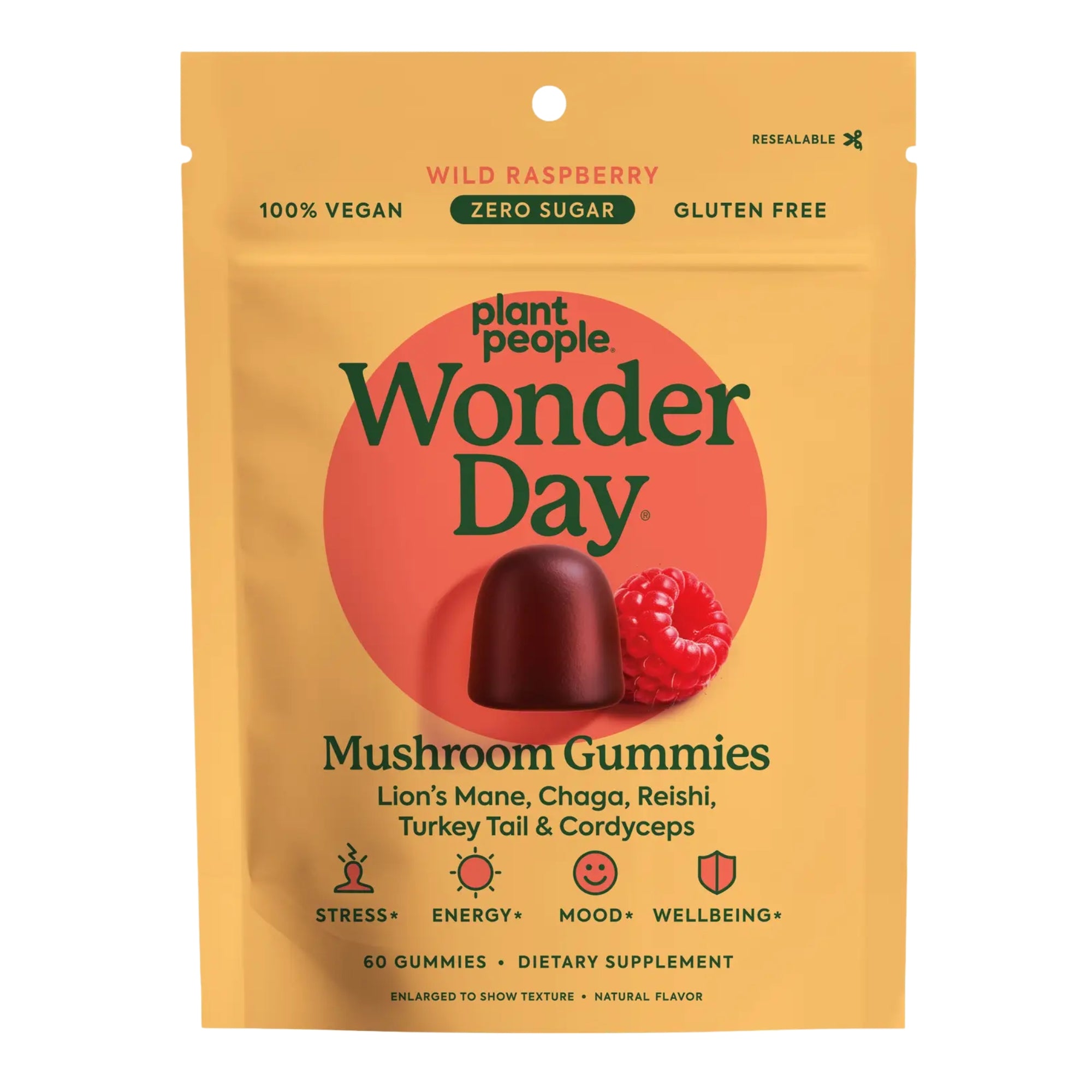 WonderDay Mushroom Gummies Zero Sugar Mushroom Gummies - 60 Gummies