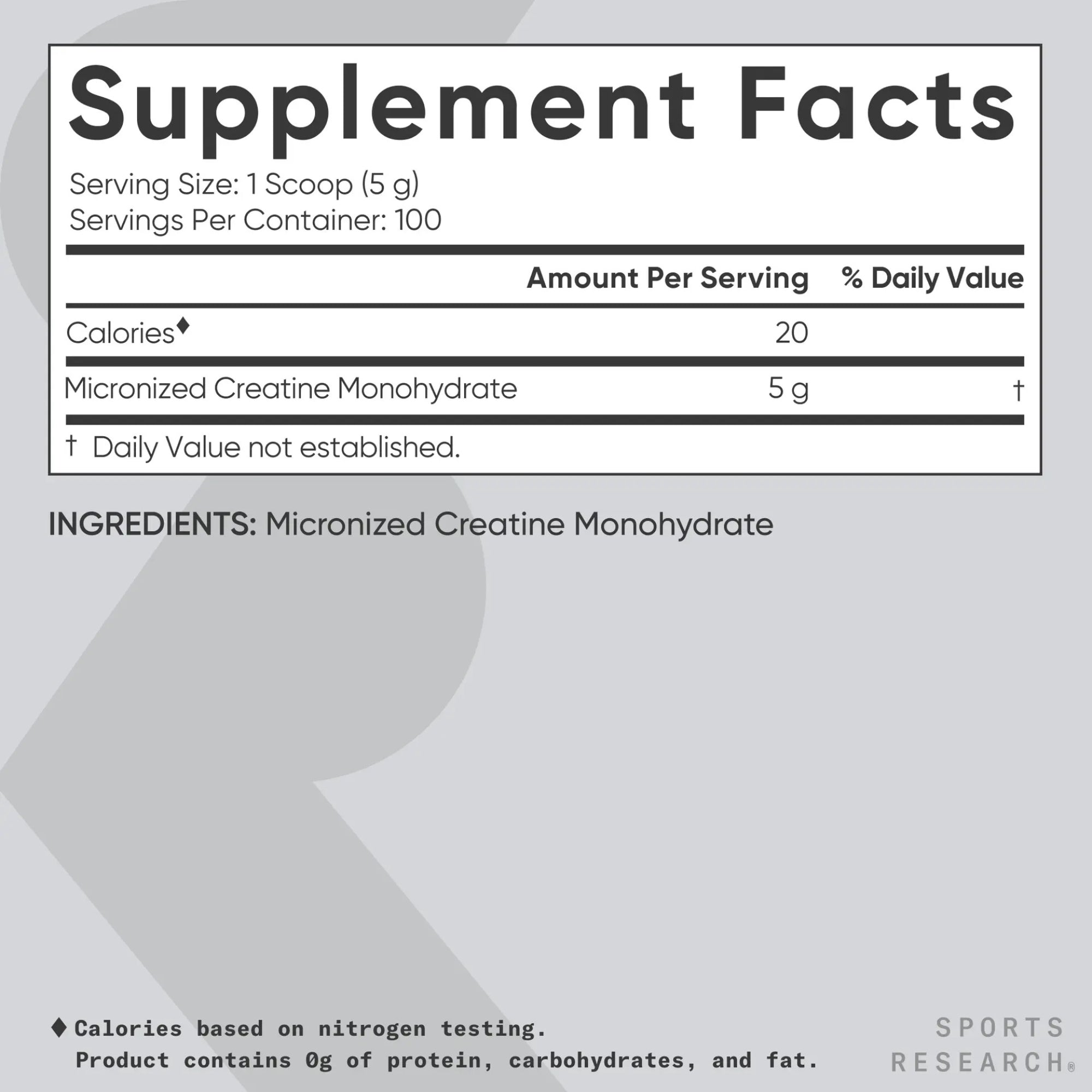 Sports Research Micronized Creatine Monohydrate