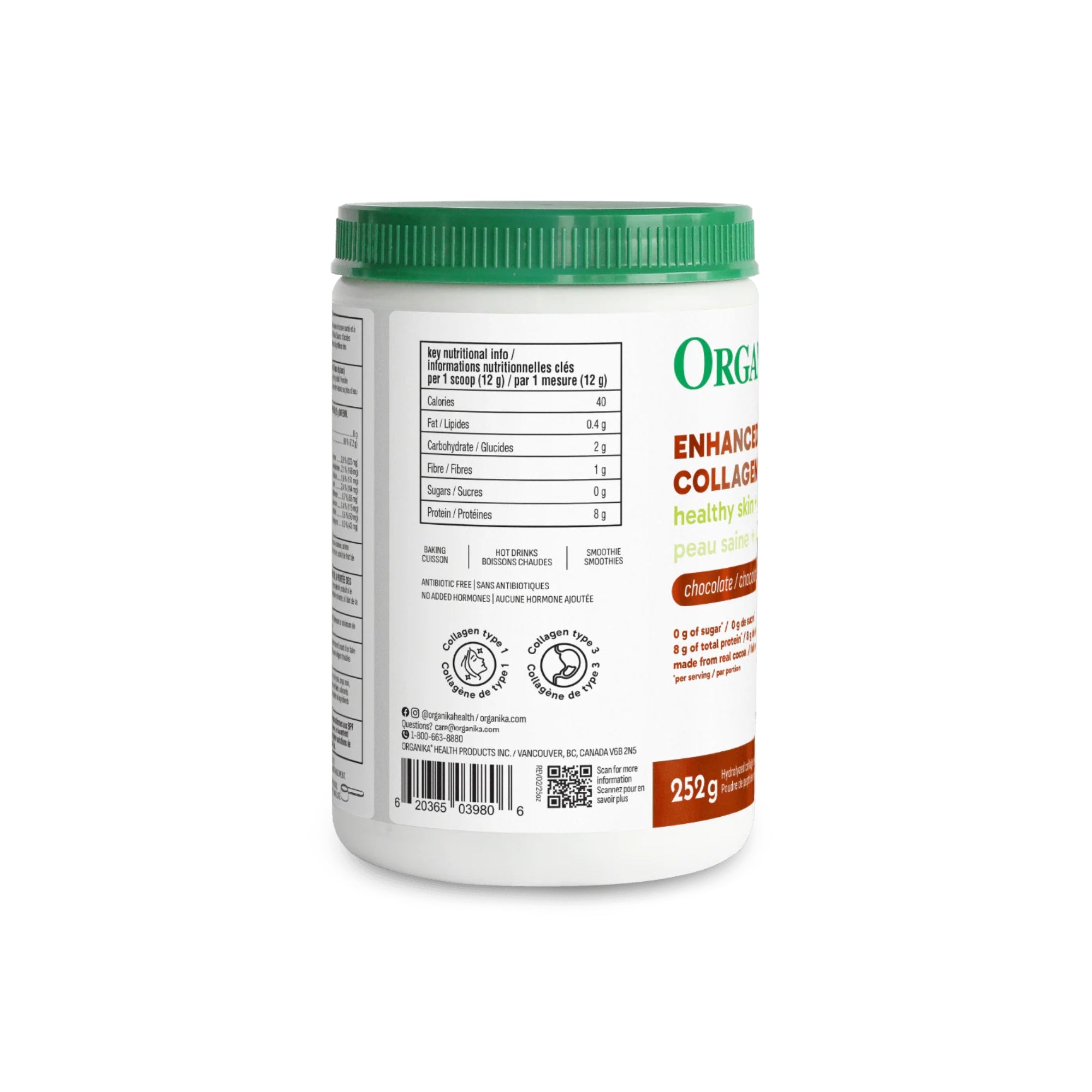 Organika Enhanced Collagen Protein Chocolate