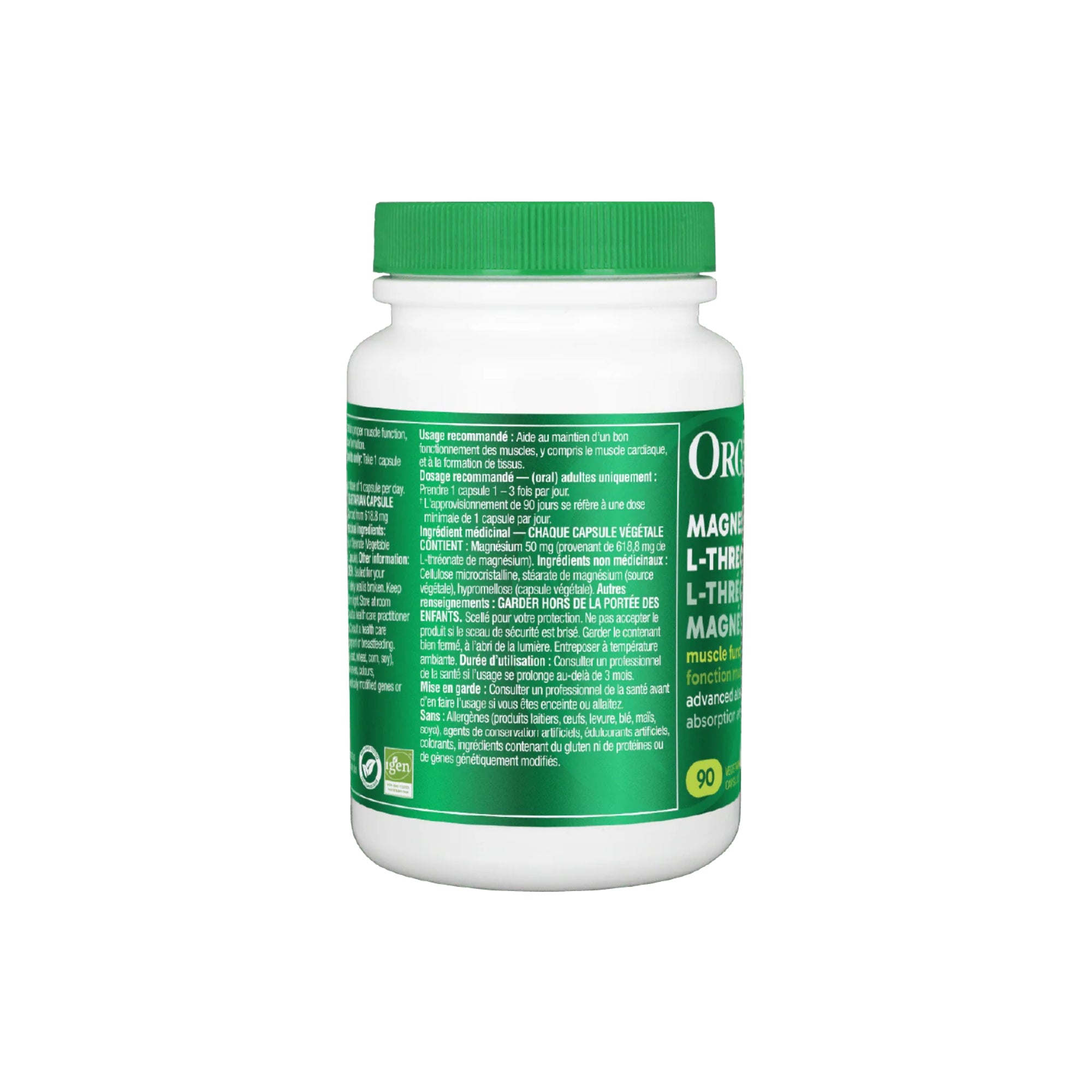 Organika Magnesium L-Threonate - 90 capsules