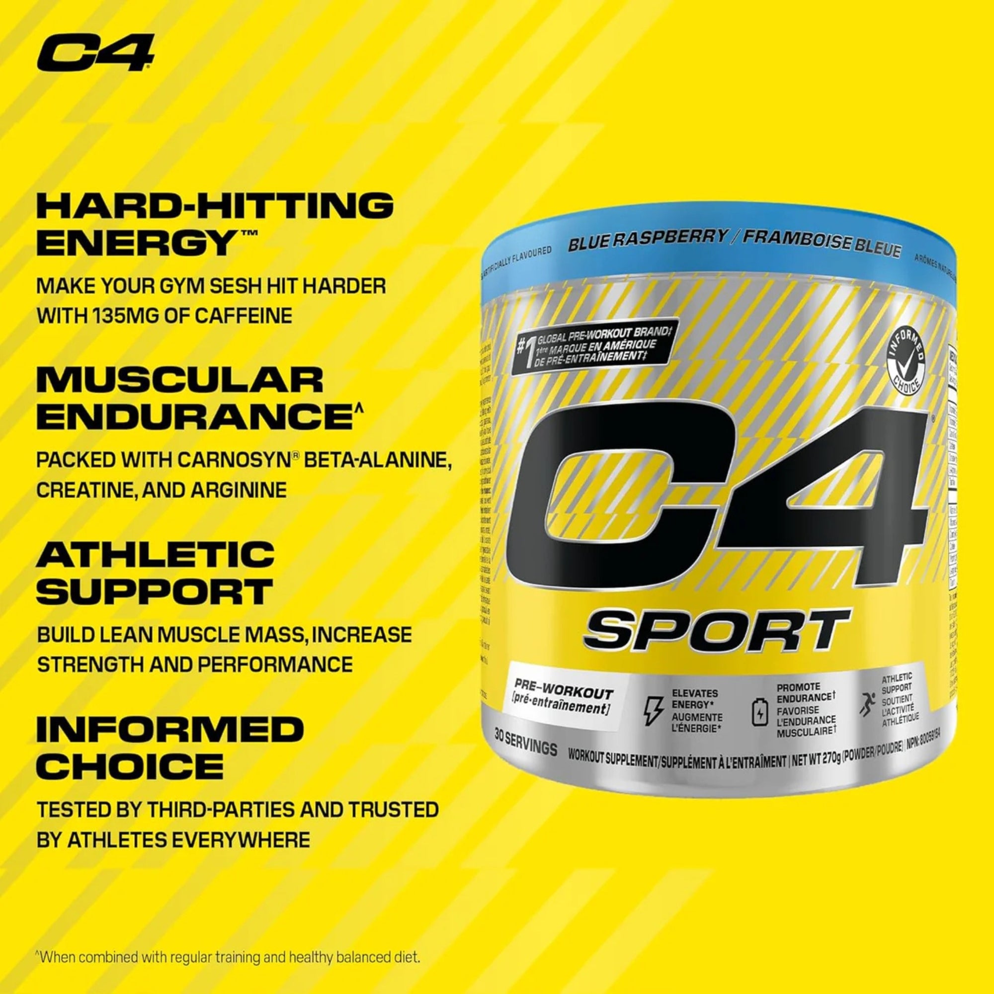 C4 Sport Pre Workout Powder 30 Servings 270g
