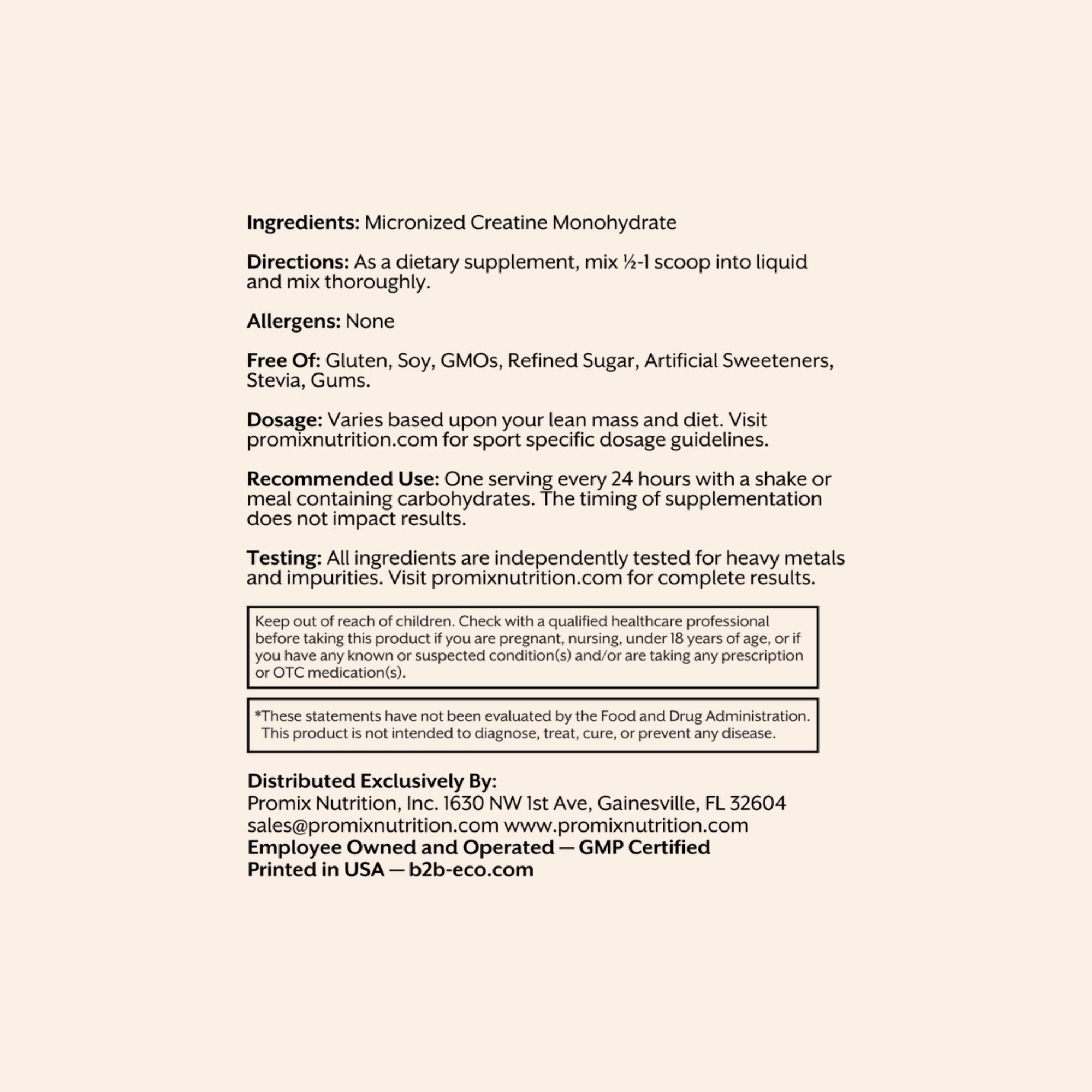 Non-GMO Creatine - 180 Servings