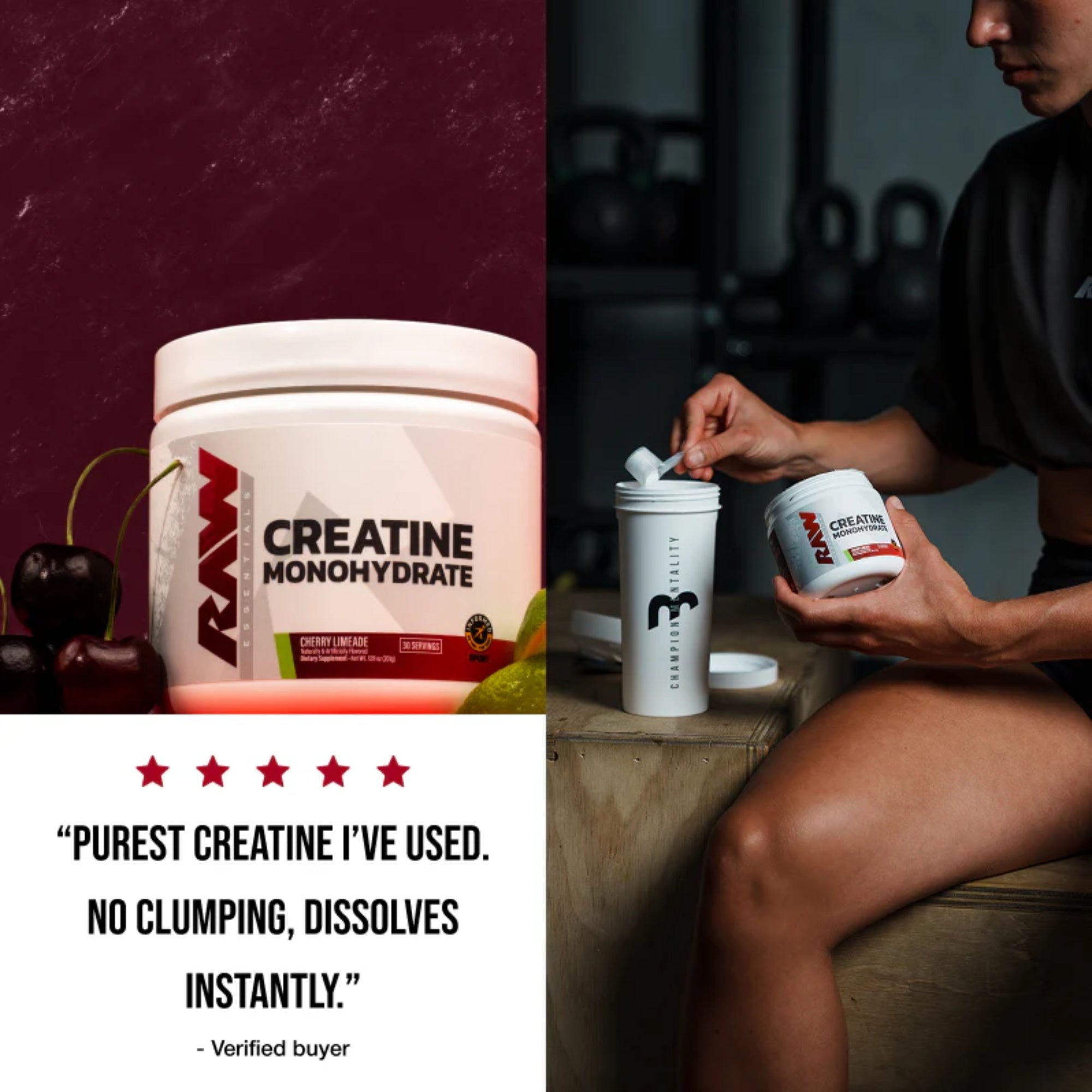 Raw Creatine Monohydrate Unflavoured - 100 Servings